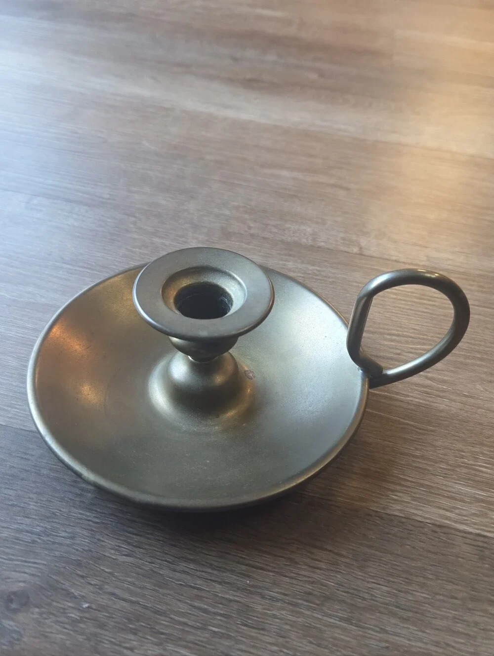 Vintage The Buffalo MFG Co. Brass Chambersick Candle Holder w/Thumb Loop